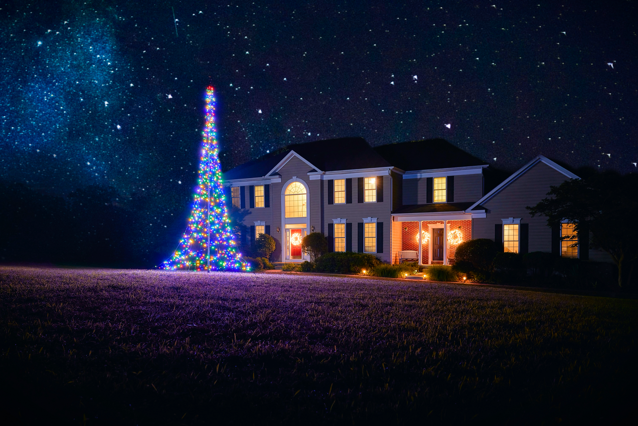 LED Christmas Tree for Flagpole on Sale