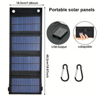 Thumbnail for 1Pc Portable USB Foldable Solar Panel - Waterproof Folding Solar Panels for Mobile Phone Battery and Tablets Charger, and for Outdoor Camping Home