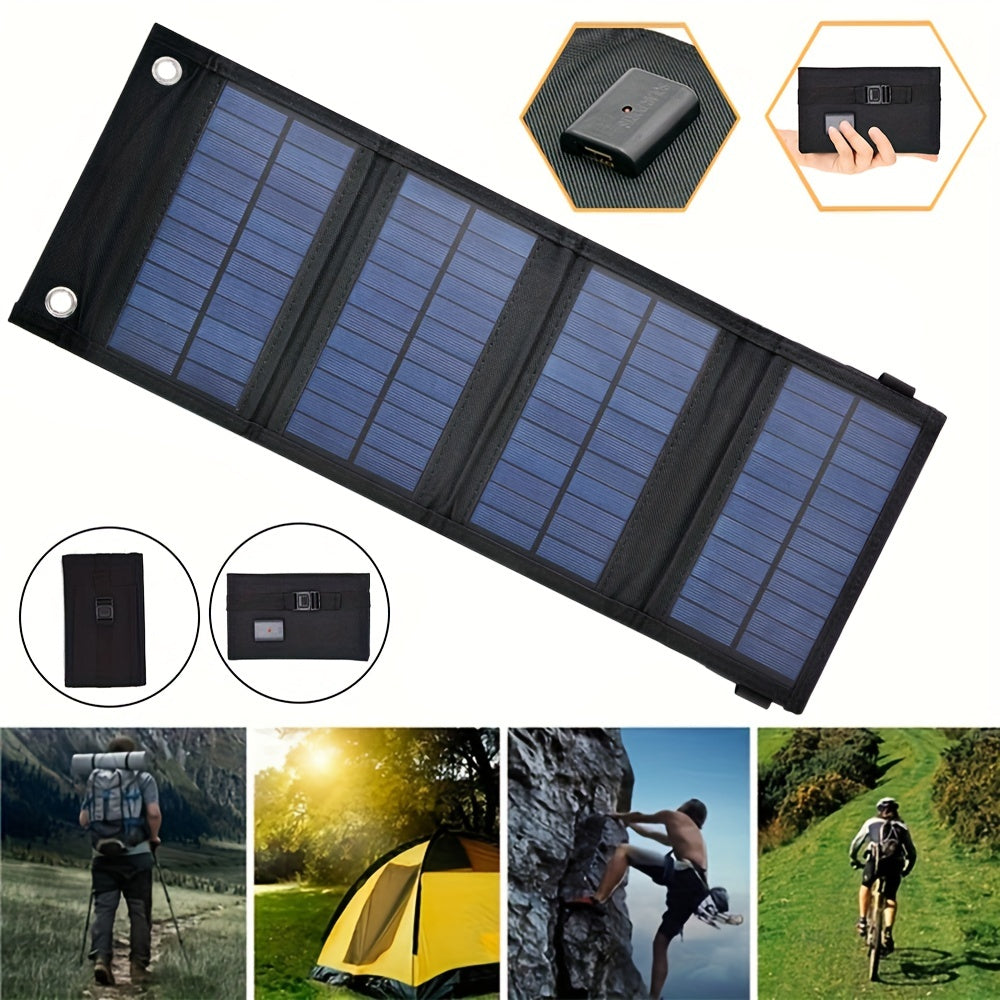 1Pc Portable USB Foldable Solar Panel - Waterproof Folding Solar Panels for Mobile Phone Battery and Tablets Charger, and for Outdoor Camping Home