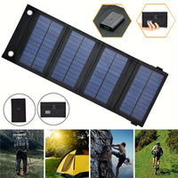 Thumbnail for 1Pc Portable USB Foldable Solar Panel - Waterproof Folding Solar Panels for Mobile Phone Battery and Tablets Charger, and for Outdoor Camping Home