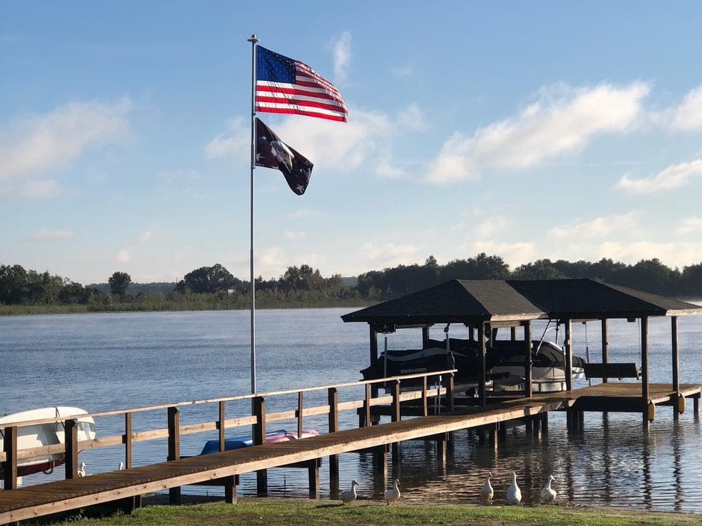 Phoenix Telescoping Flagpole with Free American Flag, Securi-Shur Anti-Theft Locking Clamp, and Lifetime Anti-Theft Guarantee