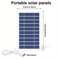 Thumbnail for 1Pc Portable USB Foldable Solar Panel - Waterproof Folding Solar Panels for Mobile Phone Battery and Tablets Charger, and for Outdoor Camping Home