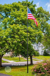 Thumbnail for Telescoping Flagpole With Free American Flag Securi-Shur Anti-Theft Locking Clamp And Lifetime Guarantee 20 Foot / Dark Bronze American Made