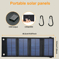 Thumbnail for 1Pc Portable USB Foldable Solar Panel - Waterproof Folding Solar Panels for Mobile Phone Battery and Tablets Charger, and for Outdoor Camping Home