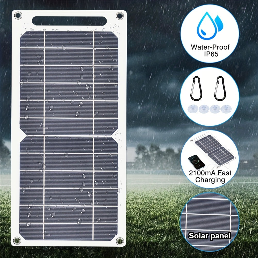 1Pc Portable USB Foldable Solar Panel - Waterproof Folding Solar Panels for Mobile Phone Battery and Tablets Charger, and for Outdoor Camping Home