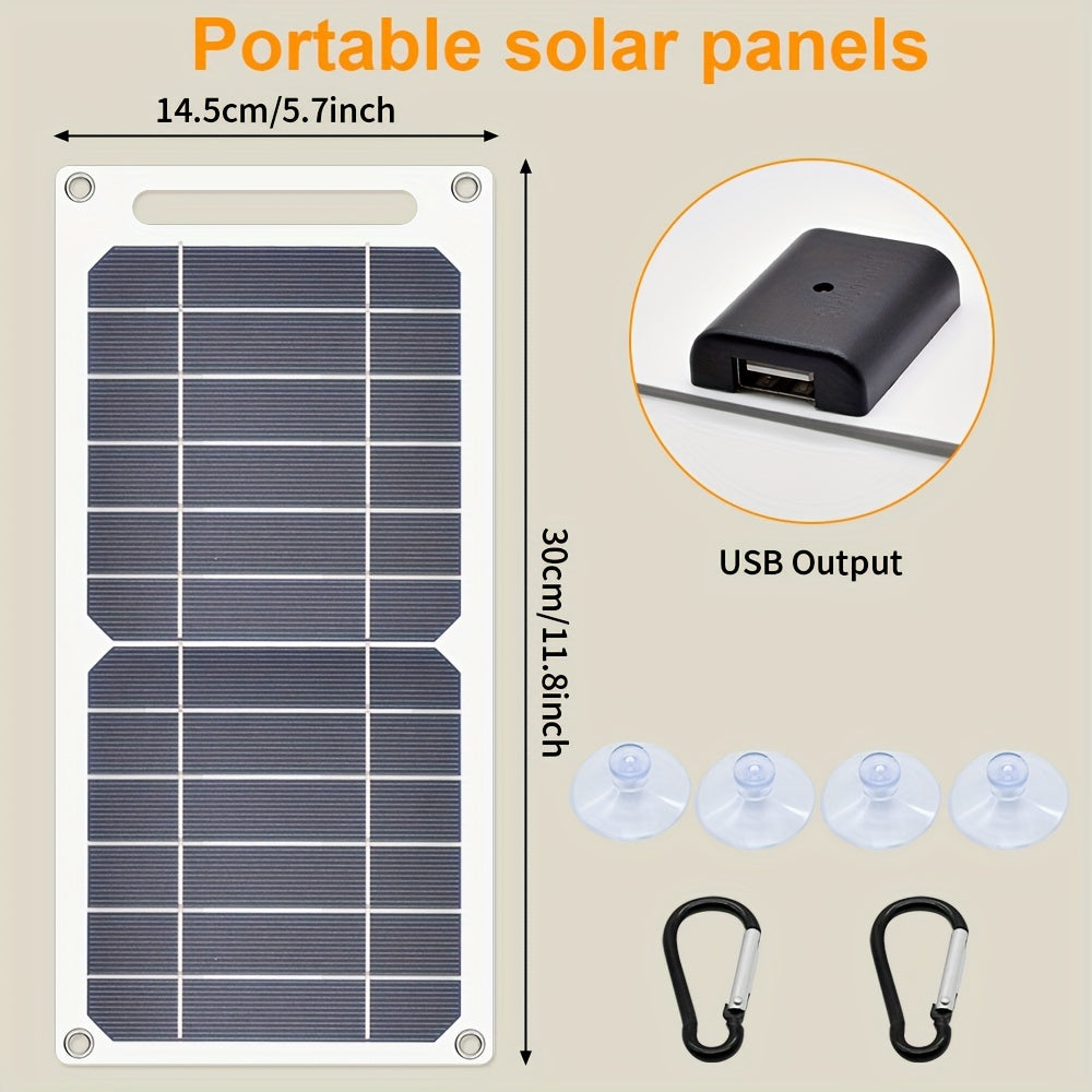 1Pc Portable USB Foldable Solar Panel - Waterproof Folding Solar Panels for Mobile Phone Battery and Tablets Charger, and for Outdoor Camping Home