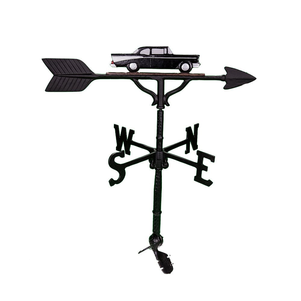 classic black and white car weathervane image