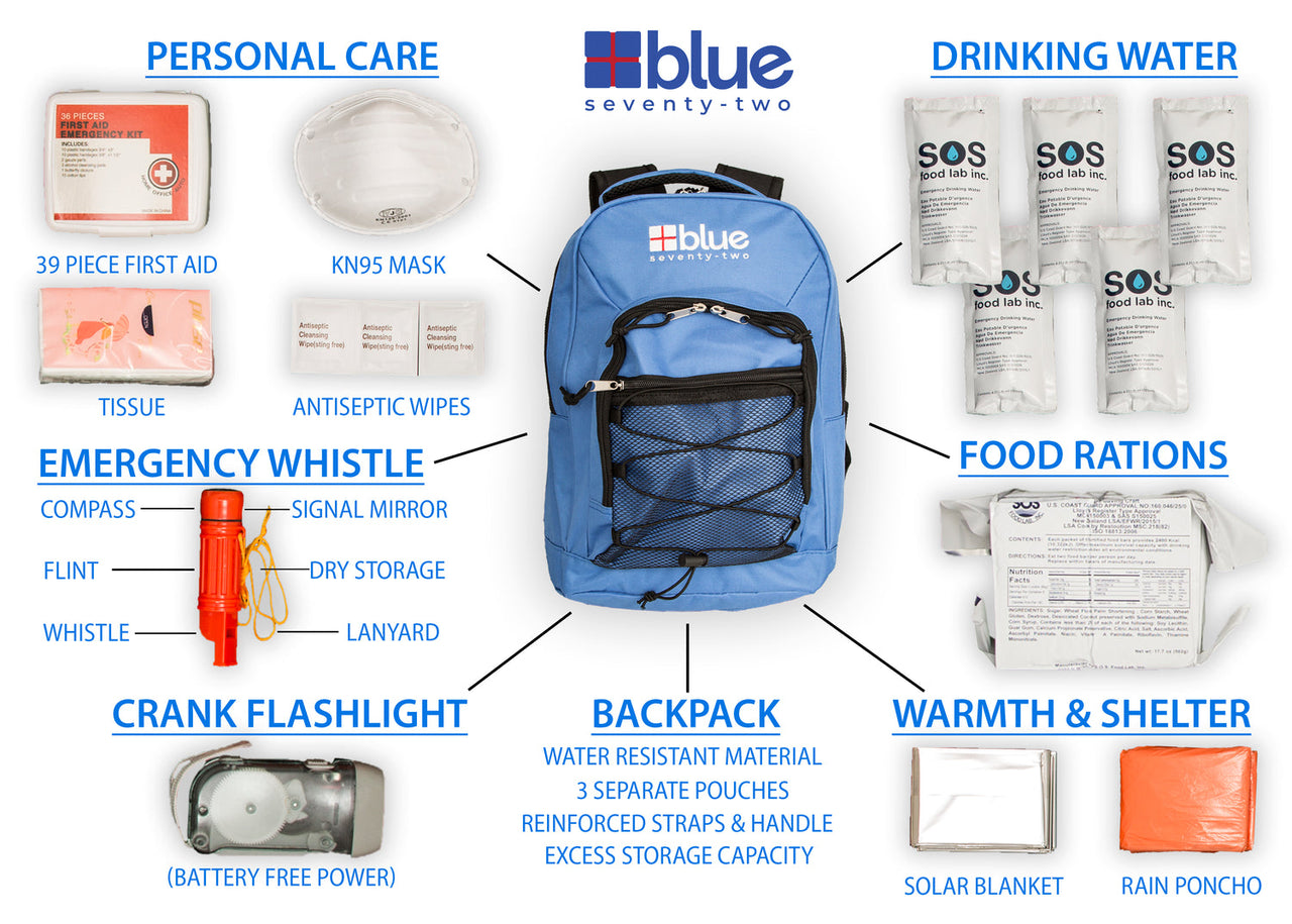 Blue Seventy-Two Family Pack - 4 x 3 Day Emergency Kits for 4 People