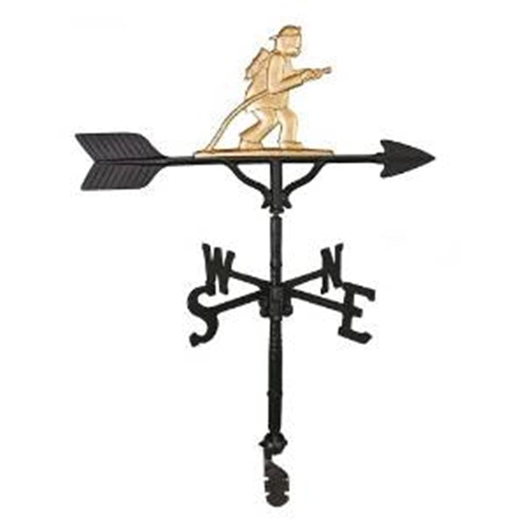 Gold fire fighter decorative weathervane