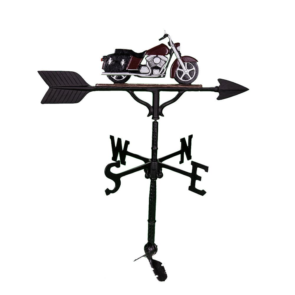 burgundy Motorcycle Weathervane on black base for sale