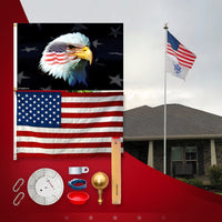 Thumbnail for Skip Bedell July 4th Telescoping Flagpole Package - 20' Silver