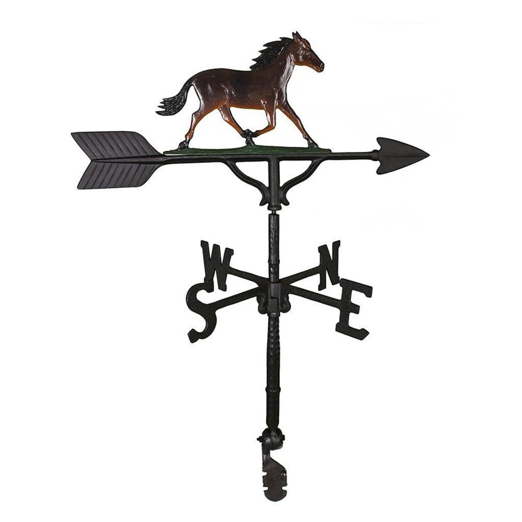 brown horse running wild weathervane ornament