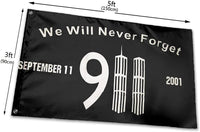 Thumbnail for We Will Never Forget 9/11 Commemorative Premium Oxford Flag Black 3FT x 5FT