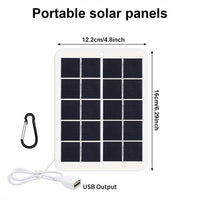 Thumbnail for 1Pc Portable USB Foldable Solar Panel - Waterproof Folding Solar Panels for Mobile Phone Battery and Tablets Charger, and for Outdoor Camping Home