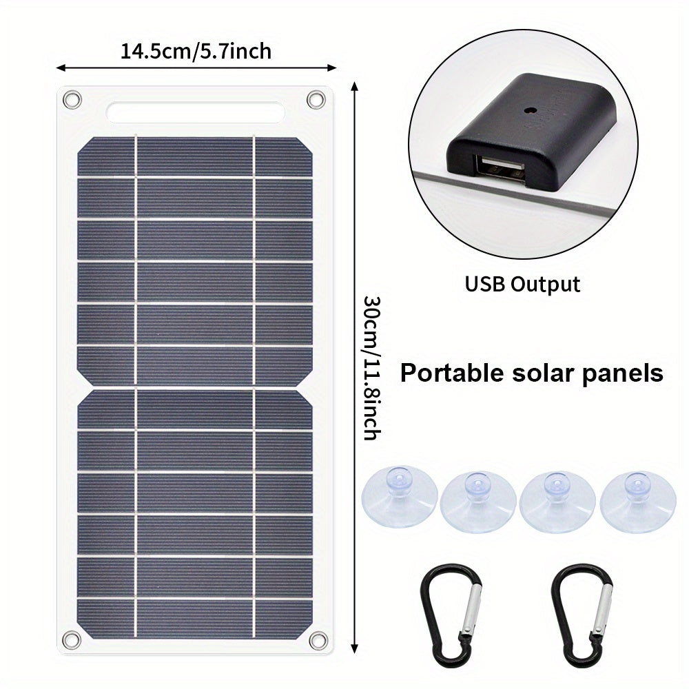 1Pc Portable USB Foldable Solar Panel - Waterproof Folding Solar Panels for Mobile Phone Battery and Tablets Charger, and for Outdoor Camping Home