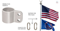 Thumbnail for Double Flag Harness Freedom Ring 360 Swiveling Set for Telescoping Flagpoles