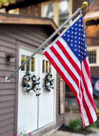 Thumbnail for 6FT Phoenix Outrigger Flag Pole Set w/ 3'x5' Premium Nylon American Flag & Embroidered Stars & Gold Ball Topper