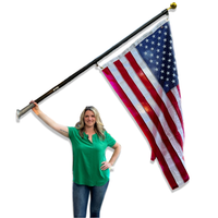 Thumbnail for 6FT Phoenix Outrigger Flag Pole Set w/ 3'x5' Premium Nylon American Flag & Embroidered Stars & Gold Ball Topper