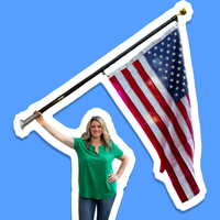 Thumbnail for 6FT Phoenix Outrigger Flag Pole Set w/ 3'x5' Premium Nylon American Flag & Embroidered Stars & Gold Ball Topper