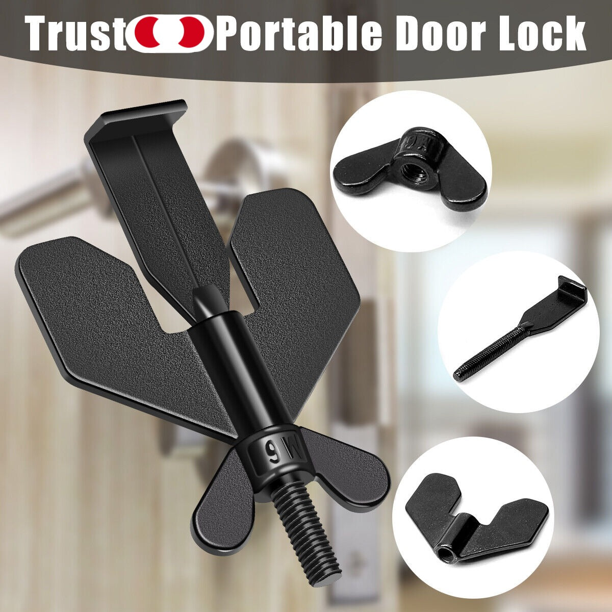 Portable Door Lock Home Security Hotel Safety Stainless Steel Privacy Extra Security Lock anti Theft 